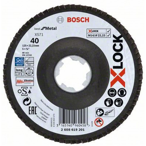 Bosch X-LOCK Legyezőtárcsa BfM, 125, G40 o 125 mm G 40, X571, 2608619201