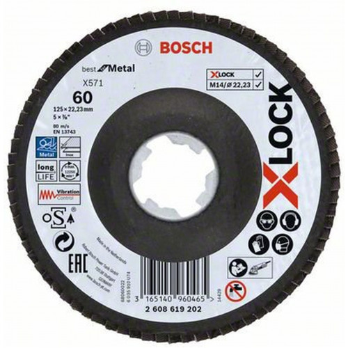 BOSCH X-LOCK Best for Metal Fíber legyezőtárcsa X571, 125x22,23mm, 60 2608619202