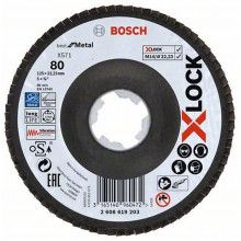 BOSCH X-LOCK Best for Metal Fíber legyezőtárcsa X571, 125x22,23mm, G80, 1 db 2608619203