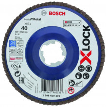 BOSCH Best for Metal X-LOCK legyezőtárcsa, egyenes változat, 125mm, G 40, 2608619209