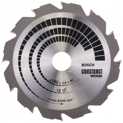 BOSCH Construct Wood Körfűrészlap, 190x2,6/1,6 mm 2608640633