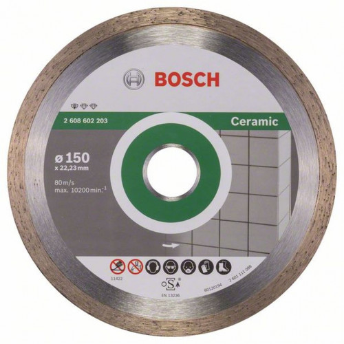 BOSCH Gyémánt darabolótárcsa, Standard for Ceramic kivitel 150x22,23x1,6x7mm 2608602203