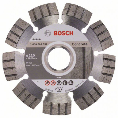 BOSCH Best for Concrete 115x22.2x2.2x12mm gyémánt vágótárcsa 2608602651