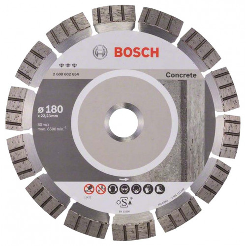 BOSCH Best for Concrete gyémánt darabolótárcsák 180 x 22, 23 x 2, 4 x 12 mm 2608602654