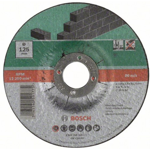 BOSCH Darabolótárcsa, hajlított, kő, 125 mm 2609256325
