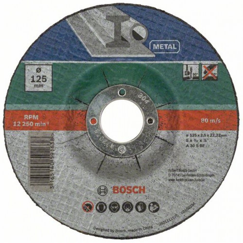 BOSCH 5 részes hajlított darabolótárcsa-készlet fémhez 125 mm 2609256333