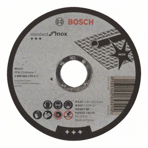 BOSCH Standard for Inox Darabolótárcsa, 115x1,6 mm 2608603170