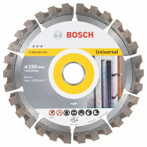BOSCH Best for Universal gyémánt darabolótárcsa 150 x 22, 23 x 2, 4 x 12 mm 2608603631 BOSCH Best for Universal gyémánt darabolótárcsa 150 x 22, 23 x 2, 4 x 12 mm 2608603631