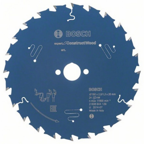 BOSCH Körfűrészlap, Expert for Construct Wood 160 x 20 x 2, 0 mm, 24 2608644136