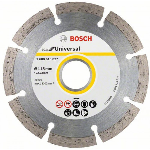 BOSCH Eco for Universal gyémánt darabolótárcsák 115 x 22,33 mm 10 Db 2608615040 BOSCH Eco for Universal gyémánt darabolótárcsák 115 x 22,33 mm 10 Db 2608615040
