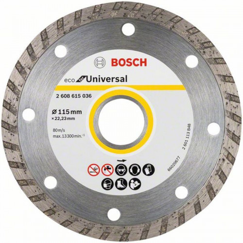 BOSCH Eco for Universal Turbo gyémánt darabolótárcsák 115 x 22,23 mm, 10Db. 2608615045