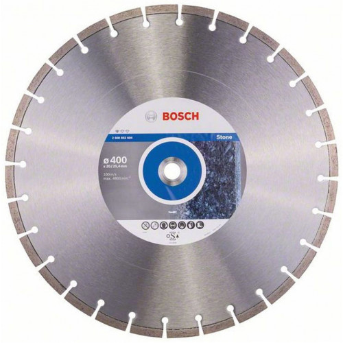 BOSCH Standard for Stone Gyémánt darabolótárcsa, 400x20/25,40x3,2x10mm 2608602604