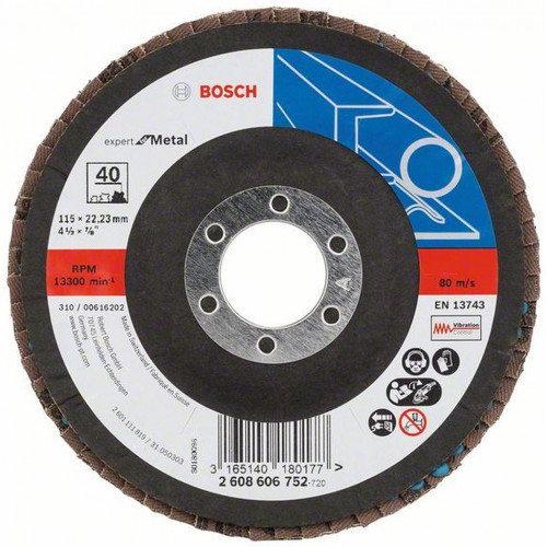 BOSCH Expert for Metal fíber csiszolótárcsa X551, 115x22,23mm, 80, hajlított 2608606753