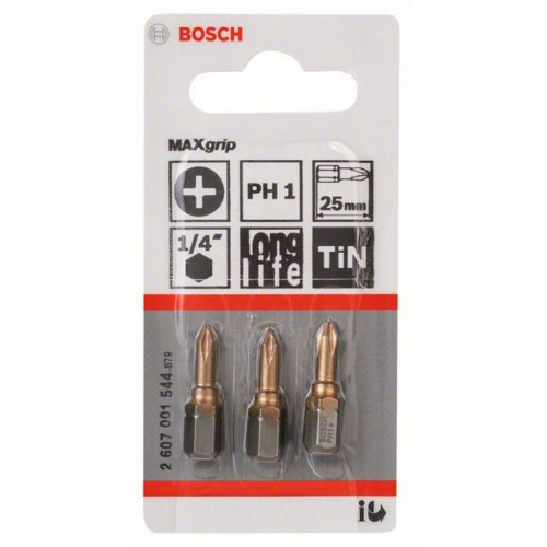 BOSCH Max Grip csavarozófej PH 1, 25 mm 3Db. 2607001544