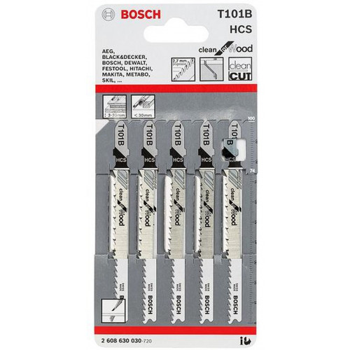 BOSCH T 101 B dekopírfűrészlap 100x2, 7mm (5 lap/készlet) 2608630030