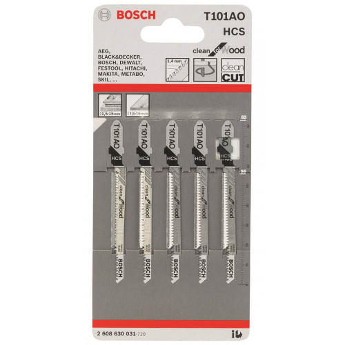 BOSCH T 101 AO dekopírfűrészlap 83x1, 4mm (5 lap/készlet) 2608630031