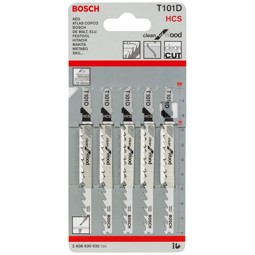 Bosch T 101 D dekopírfűrészlap 100x4, 0/5, 2mm (5 lap/készlet) 2608630032