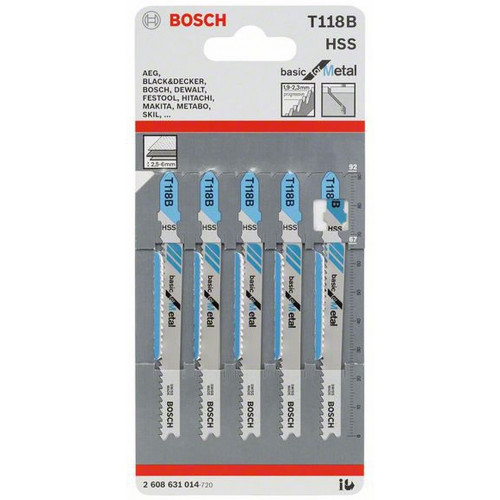 BOSCH T 118 B dekopírfűrészlap 92x1,9/2,3mm (5 lap/készlet) 2608631014