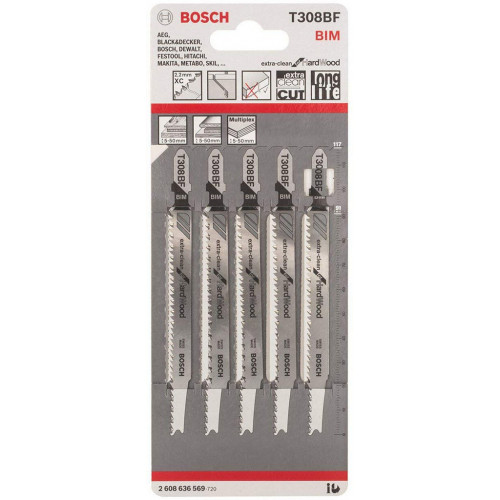 BOSCH Extraclean for Hard Wood Szúrófűrészlap T 308 BF 5DB. 2608636569