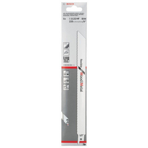 BOSCH Szablyafűrészlap, S 1122 HF Flexible for Wood and Metal 2608656021