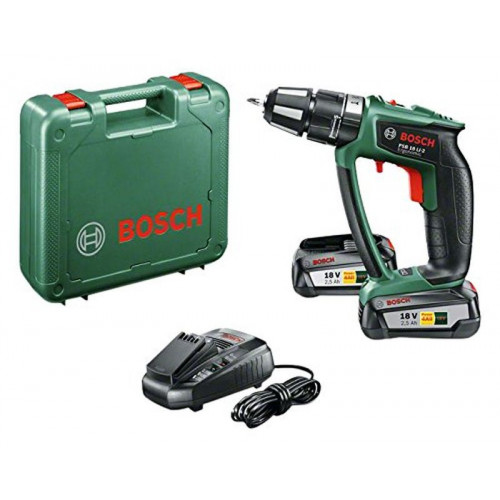 BOSCH PSB 18 LI-2 Ergonomic akkus kétfokozatú ütvefúró-csavarozó (2 akkuegység) 06039B0301