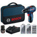 BOSCH GSR 12V-30 PROFESSIONAL Akkus fúrócsavarozó szett (12V/2x2,0Ah) táska 06019G9001