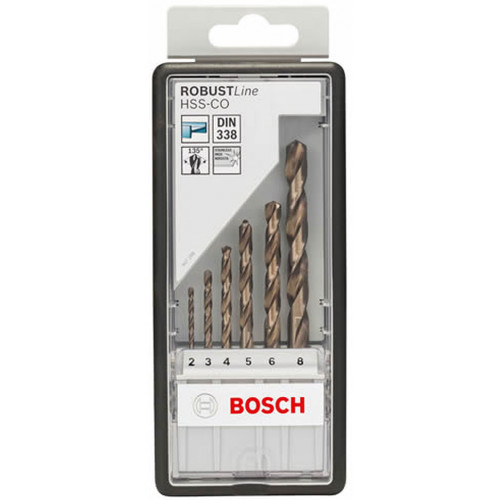 BOSCH 6 részes Robust Line HSS-Co fémfúró készlet 2; 3; 4; 5; 6; 8 mm 2607019924