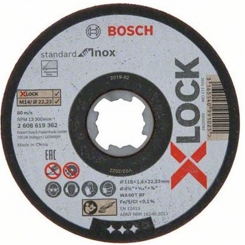 BOSCH X-LOCK Standard for Inox 115 x 1,6 mm T41 2608619362