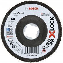 BOSCH X-LOCK X571 Legyezőtárcsa, Best for Metal, G60, o 115 mm, 1 db 2608619198