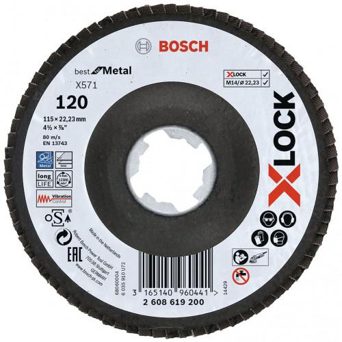 BOSCH X-LOCK Legyezőtárcsa BfM,115,G12 o 115 mm G 120, X571 2608619200