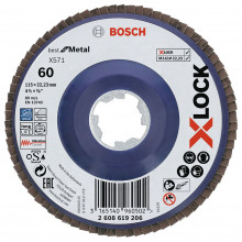 BOSCH X-LOCK Best for Metal Legyezőtárcsa X571, 115x22,23mm, G80, 2608619207