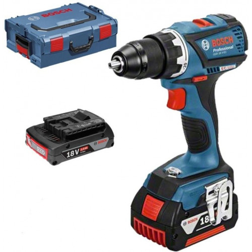 BOSCH GSR 18 V-EC Professional akkus fúrócsavarozó, L-BOXX, 2× 2 Akku 2,0Ah, 06019E8107