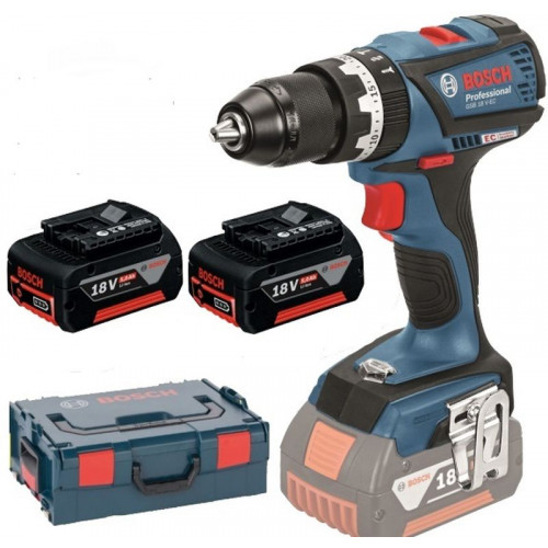 BOSCH GSB 18 V-EC Professional Akkus ütvefúró-csavarozó, L-BOXX, 2×2,0Ah Li-ion 06019E9105