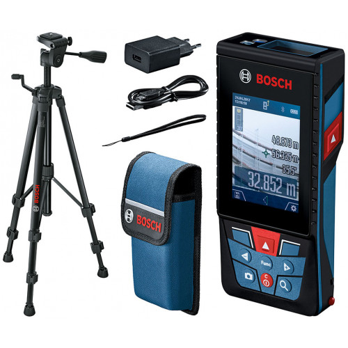 BOSCH GLM 120 C Professional Lézeres távolságmérők + BT 150 Műszerállvány 0601072F01