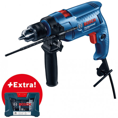 BOSCH GSB 550 PROFESSIONAL Ütvefúró 550 W + 41 darabos fúrókészlet 06011A1003