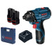 BOSCH GDR 120-LI PROFESSIONAL Akkus ütvecsavarozó 12V/2x2,0Ah, koffer 06019F0001