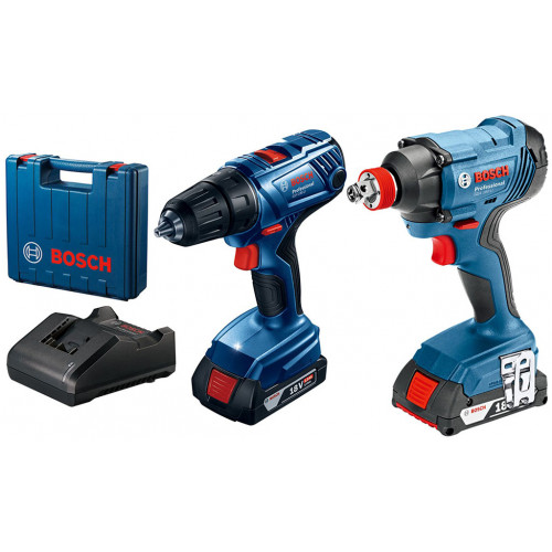 BOSCH GDX 180-LI Ütvecsavarozó+GSR 180-LI Fúró-csavarozó (18V/2x2,0Ah) koffer 06019G5222