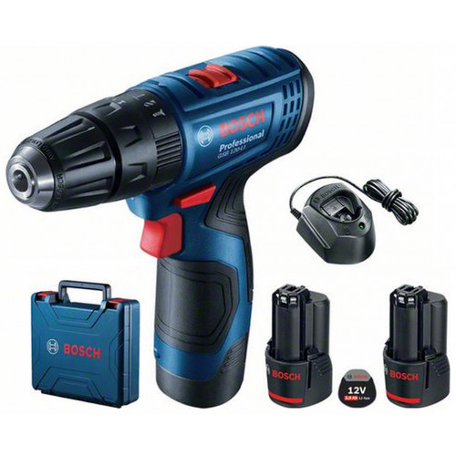 BOSCH GSB 120-LI PROFESSIONAL Akkus ütvefúró-csavarozó (12V/2x2,0Ah) koffer 06019G8100