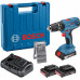 BOSCH GSB 18 V-21 ütvefúró-csavarozógép, 3×GBA 2.0Ah, GAX 18V-30, Szerszámkof 06019H1100