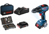 BOSCH GSR 18V-50 + 43 darabos csavarhúzókészlet + 2x 2,0 Ah-s akku 06019H5004