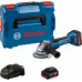 BOSCH GWS 18V-10 P Akku sarokcsiszoló, 2x 5,0Ah, L-BOXX 06019J4101