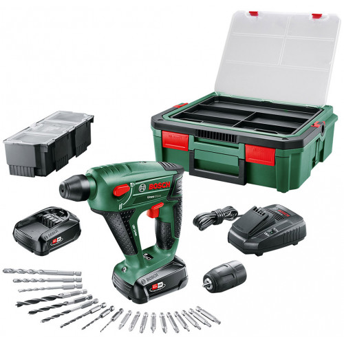 BOSCH Uneo Maxx 18 Li Akkumulátoros kombinált kalapács (2x1,5 Ah) + Systembox 060395230K BOSCH Uneo Maxx 18 Li Akkumulátoros kombinált kalapács (2x1,5 Ah) + Systembox 060395230K