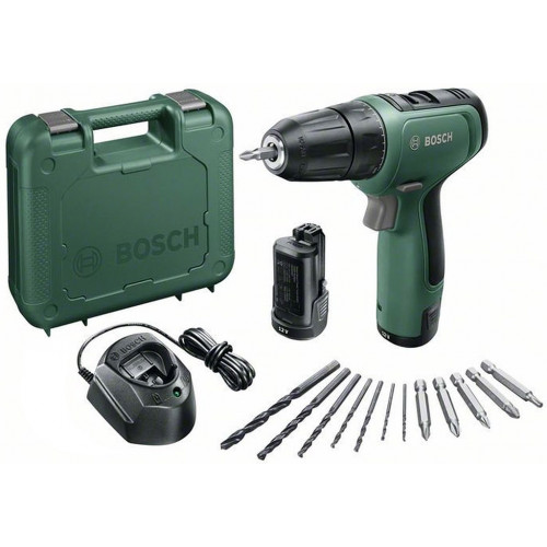 BOSCH EasyDrill 1200 akkumulátoros csavarozó, 2 x 1,5 Ah, GAL 1210 CV, AC kit 06039D3002