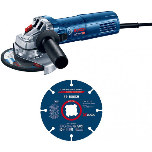 BOSCH GWS 9-125 S PROFESSIONAL Sarokcsiszoló + 1x tárcsa X-LOCK 0615990N3G