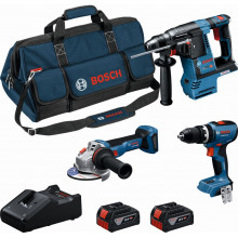 BOSCH Szerszámkészlet 18V PROFESSIONAL GSB+GBH+GWS+2× 5.0+GAL18V-40 0615A002M4
