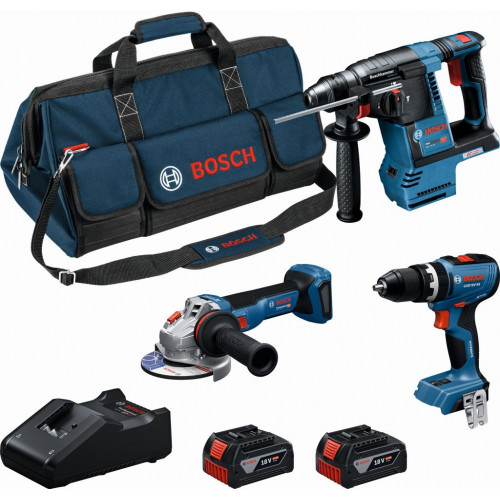 BOSCH Szerszámkészlet 18V PROFESSIONAL GSB+GBH+GWS+2× 5.0+GAL18V-40 0615A002M4