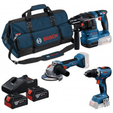 BOSCH Szerszámkészlet PROFESSIONAL GSB + GBH + GWS + 3× 5,0 Ah 0615A500AH