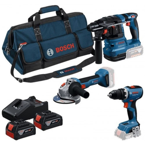 BOSCH Szerszámkészlet PROFESSIONAL GSB + GBH + GWS + 3× 5,0 Ah 0615A500AH BOSCH Szerszámkészlet PROFESSIONAL GSB + GBH + GWS + 3× 5,0 Ah 0615A500AH