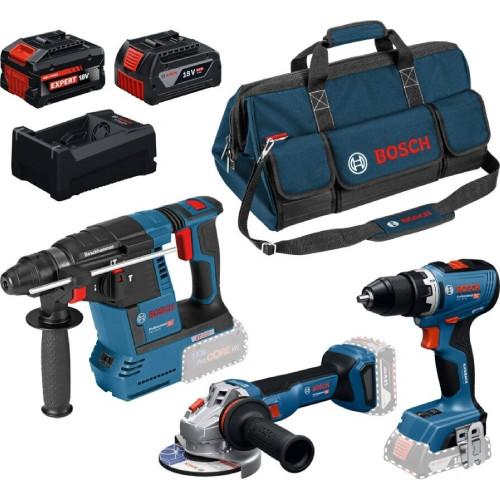 BOSCH PROFESSIONAL Szerszámkészlet GSR + GBH + GWS + 1×GBA 5,0Ah + 1×EXBA + GAL 0615A500AJ BOSCH PROFESSIONAL Szerszámkészlet GSR + GBH + GWS + 1×GBA 5,0Ah + 1×EXBA + GAL 0615A500AJ