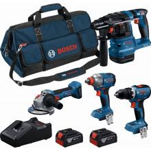 BOSCH PROFESSIONAL Szerszámkészlet GSR + GDX + GBH + GWS + 2× 5,0 Ah + GAL18V-40 0615A500B